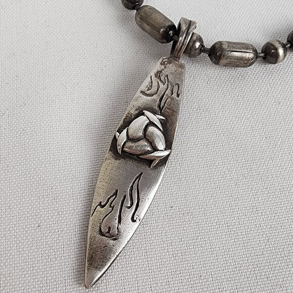 Zik Zok Silver Pendant Chunky Chain Necklace - Picture 3 of 7